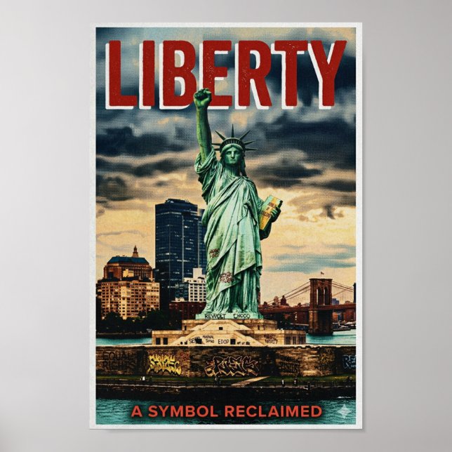 Affiche de style vintage 'Liberté retrouvée' (Devant)