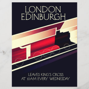 Affiche de style vintage London Edinburgh Locomoti
