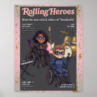 Affiche de super-héros en fauteuil roulant Rolling