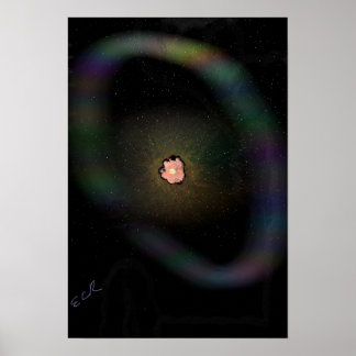 Affiche de supernova qui s'effondre, coquille en e