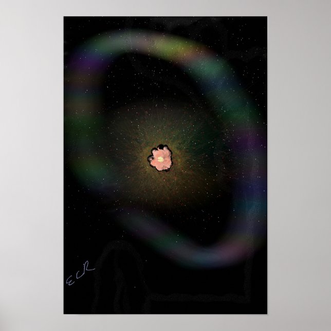 Affiche de supernova qui s'effondre, coquille en e (Devant)