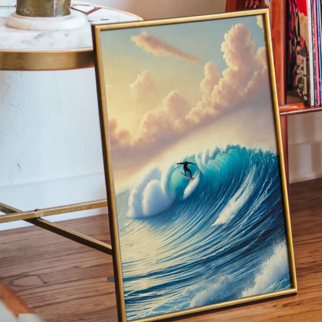 Affiche de surf de vague océanique | Art mural côt (Créateur téléchargé)