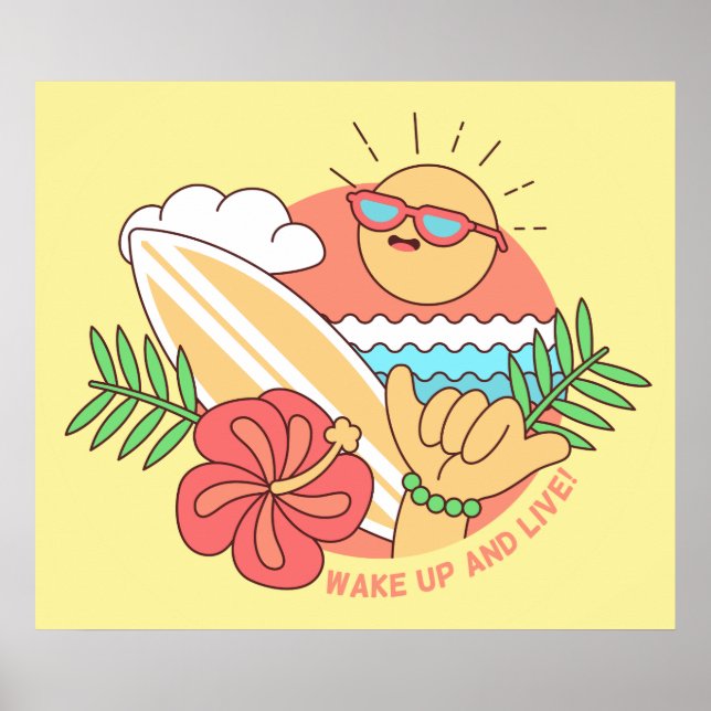 Affiche de surf d'été (Devant)