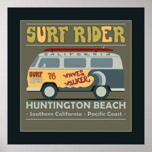 Affiche de Surf Rider Huntington Beach
