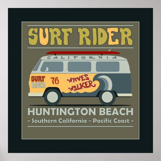 Affiche de Surf Rider Huntington Beach (Devant)