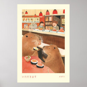 Affiche de Sushi Capybara Itadakimasu Restaurant J