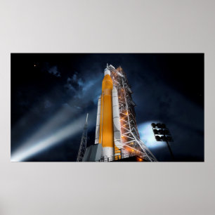 Affiche de système de lancement de l'espace de la