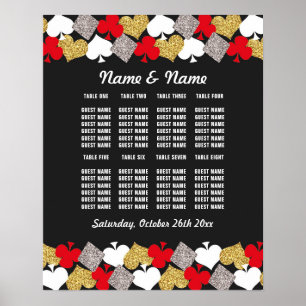 Affiche de table de mariage Plan de table de casin