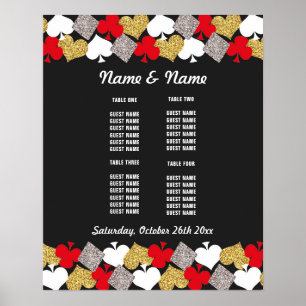 Affiche de table de mariage Plan de table de casin