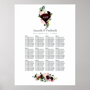 Affiche de table pour les 40 ans de mariage