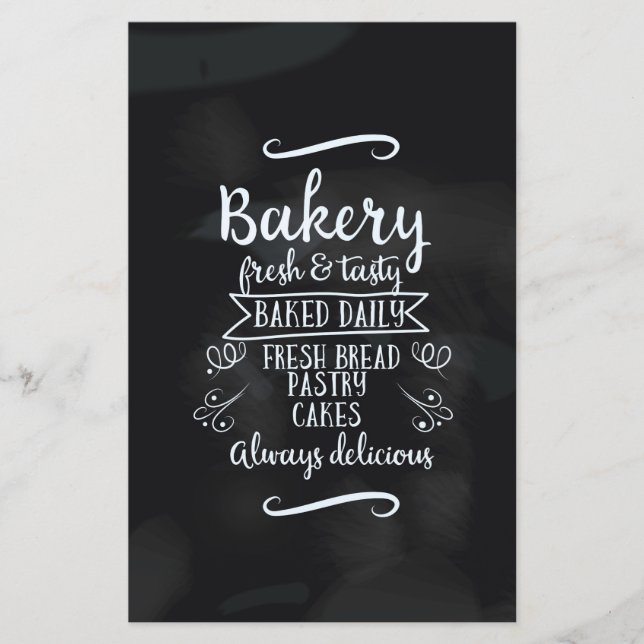 Affiche de tableau craie de boulangerie de style v (Devant)