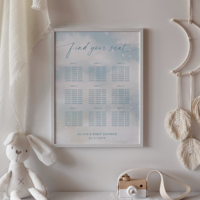 Affiche de tableau de sièges On Cloud 9 Bleu vibra (Créateur téléchargé)