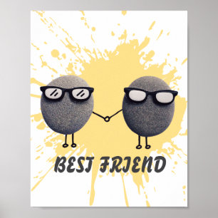 Affiche de tache de peinture jaune de meilleure am