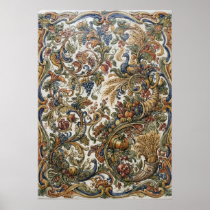 Affiche de tapisserie vintage ornée de paisley