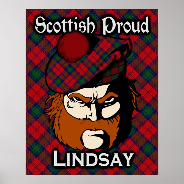 Affiche de tartan écossais Clan Lindsay (Devant)