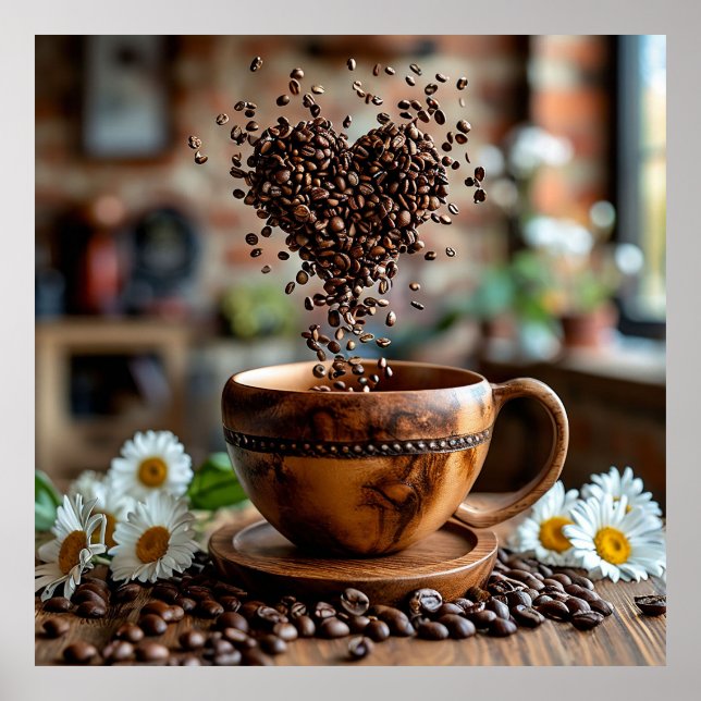 Affiche de tasse à café en céramique Décoration de (Devant)