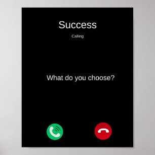 Affiche de téléphone motivationnel appelant au suc
