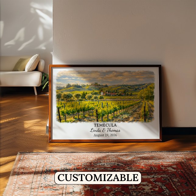 Affiche de Temecula Californie, Aquarelle, Sur mes (Créateur téléchargé)
