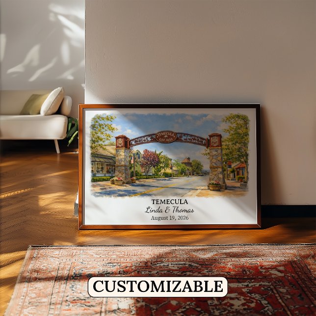 Affiche de Temecula Californie, Aquarelle, Sur mes (Créateur téléchargé)