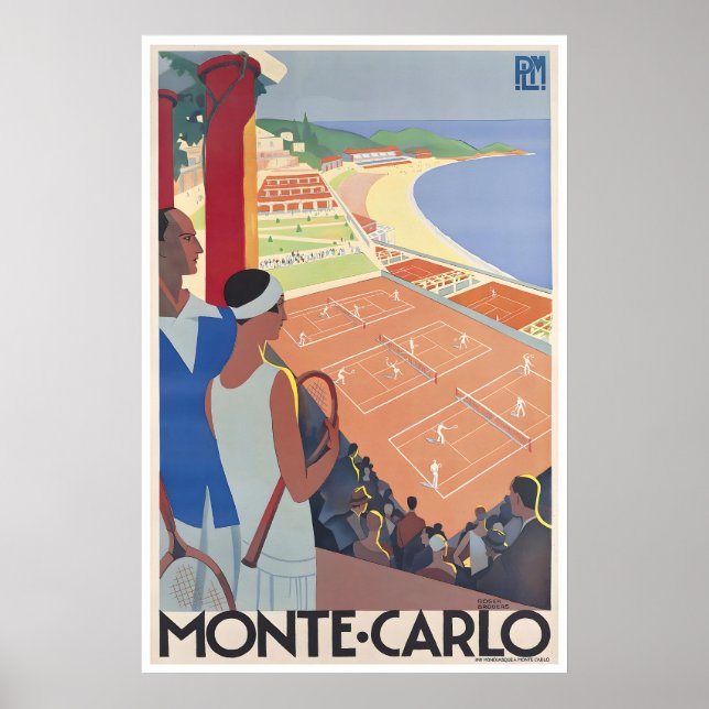 Affiche de tennis d'art de Monte Carlo Roger Brode (Devant)