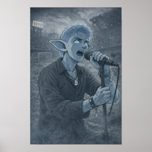 Affiche de tension / Chanteur / Stade de football