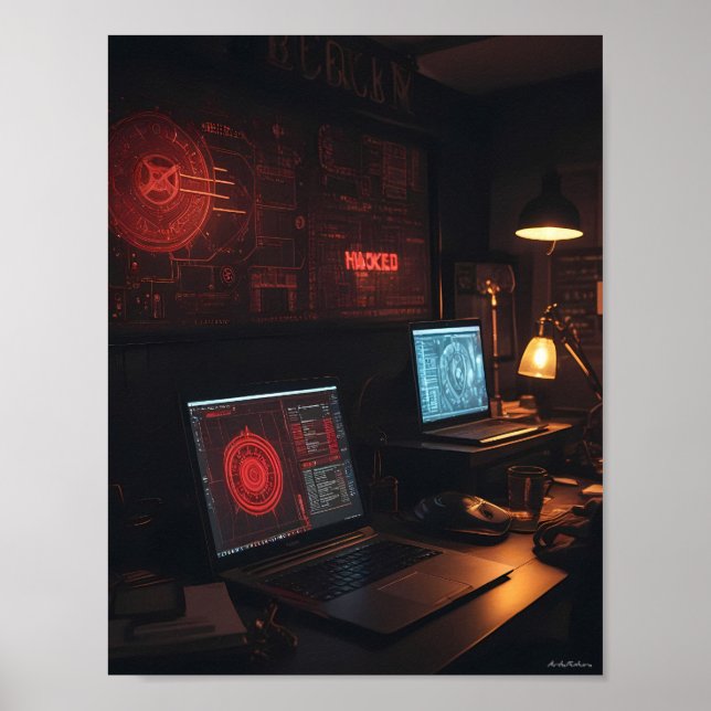 Affiche de tension cybernétique de minuit dans une (Devant)