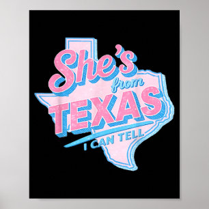 Affiche De texas, je peux dire rétro vintage fille du texa