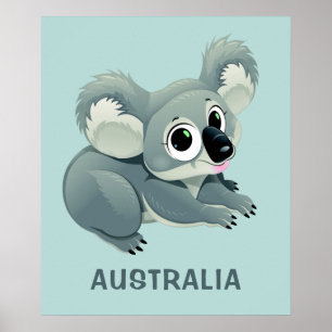 Affiche de texte personnalisée Cute Koala