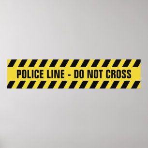 Affiche de texte personnalisée Faux Police Line