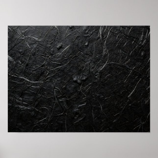 Affiche de texture de papier fait main noir charbo (Devant)
