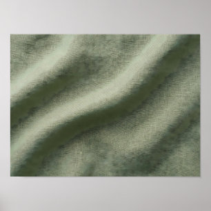 Affiche de texture de vagues de lin vert sauge