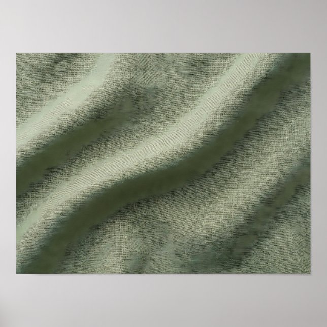 Affiche de texture de vagues de lin vert sauge (Devant)