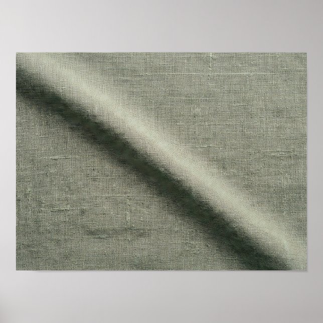 Affiche de texture pliée en lin vert sauge (Devant)