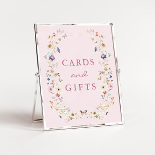 Affiche de thé de mariage Cartes roses et cadeaux