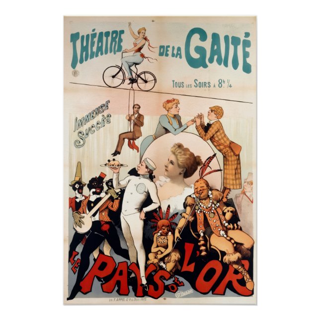 Affiche de théâtre français vintage (Devant)