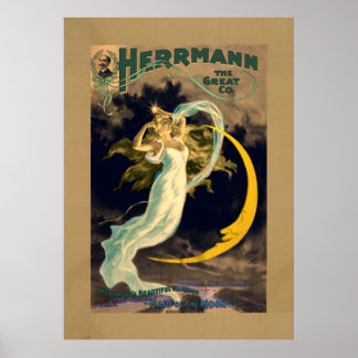 Affiche de théâtre magique Vintage de la Lune