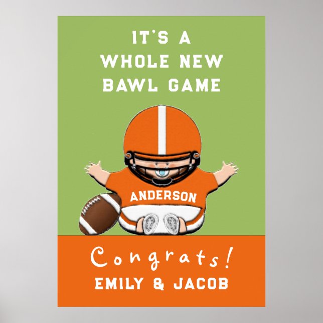 Affiche de thème de football pour Baby Shower Spot (Devant)