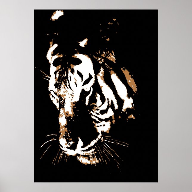 Affiche de tigre - Affiches Pop Art de visage de t (Devant)