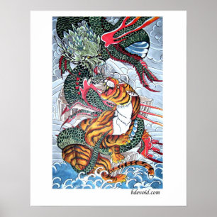 Affiche de tigre et de dragon