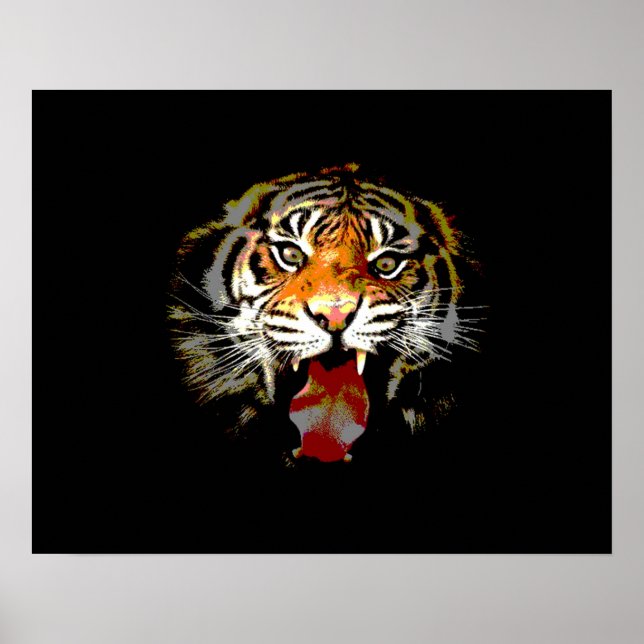 Affiche de tigre - Impressions de tigres de style  (Devant)