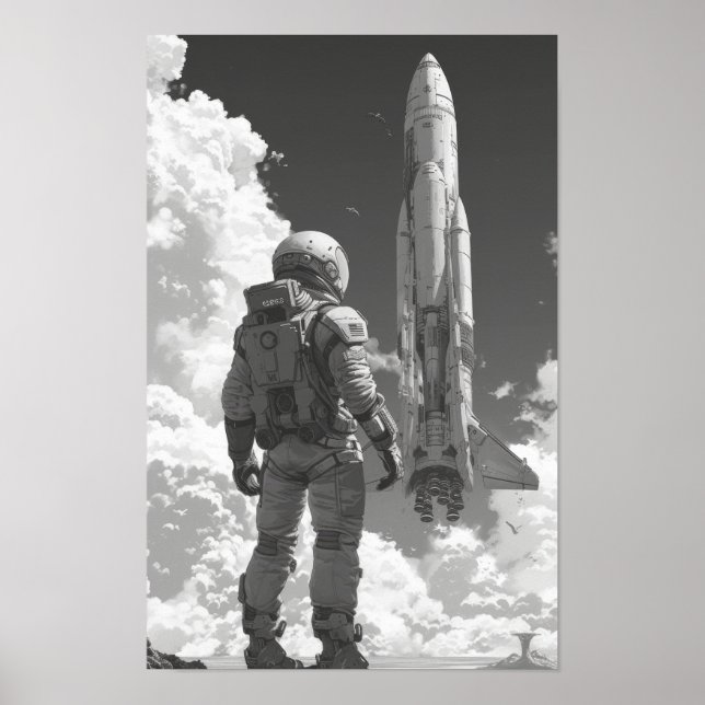 Affiche de tir sur l'épaule d'un astronaute (Devant)