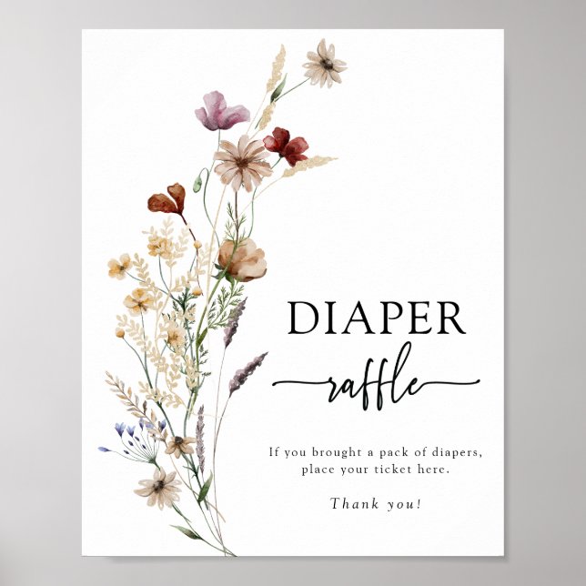 Affiche de tirage au sort de couche Boho Wildflowe (Devant)