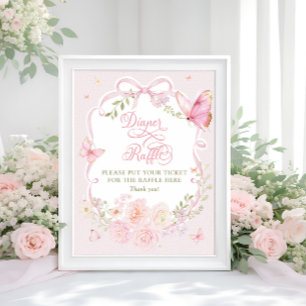Affiche de tirage au sort de couche florale rose p