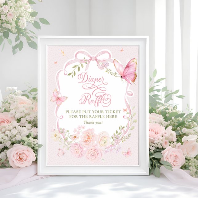 Affiche de tirage au sort de couche florale rose p (Créateur téléchargé)
