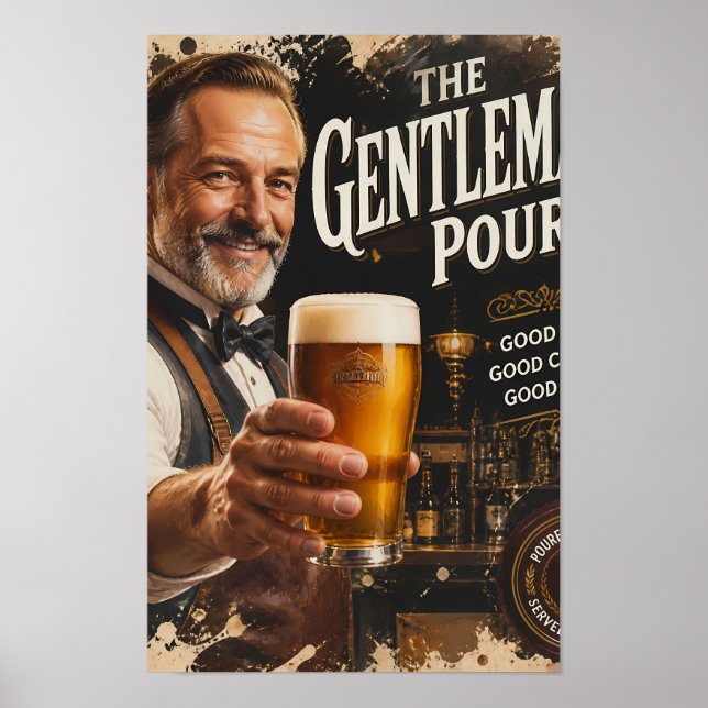 Affiche de toast de taverne classique et d'Amber C (Devant)