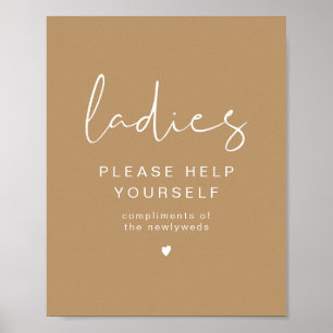 Affiche de toilette pour dames beige Boho INDIE