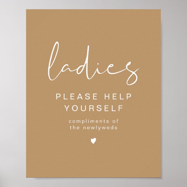 Affiche de toilette pour dames beige Boho INDIE (Devant)