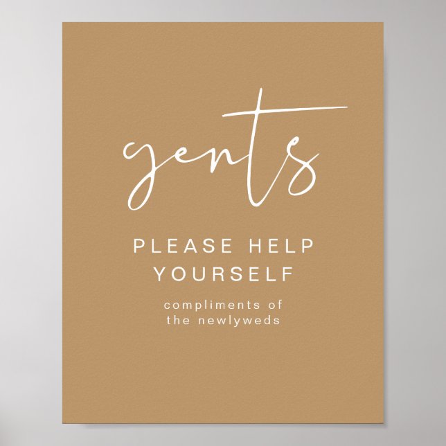 Affiche de toilette pour hommes beige Boho INDIE (Devant)