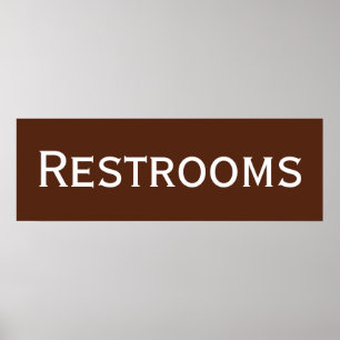 Affiche de toilettes marron Poster Impression