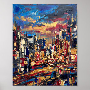 Affiche de Tokyo Luxe Peinture à l'Huile Abstraite